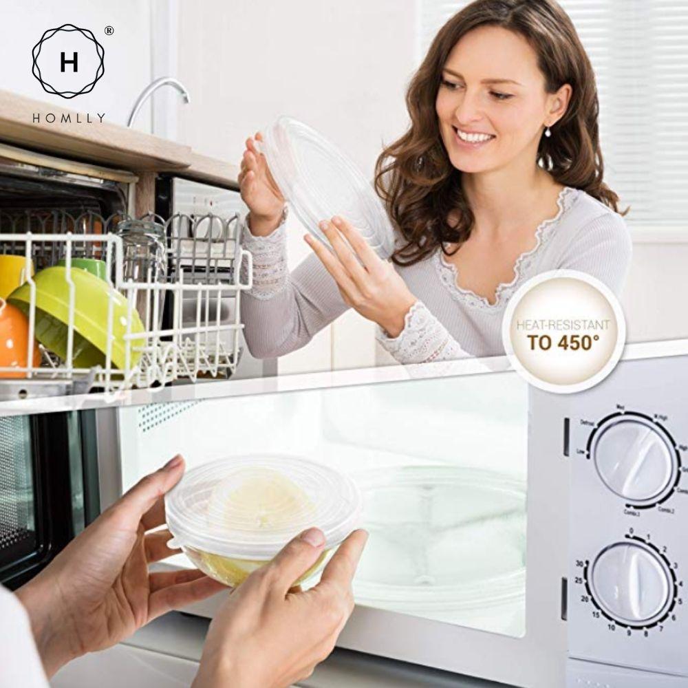 Homlly Basic Reusable Silicone Bowl Lids for Bowls Pots Cups (6pcs 6 Sizes  X2)