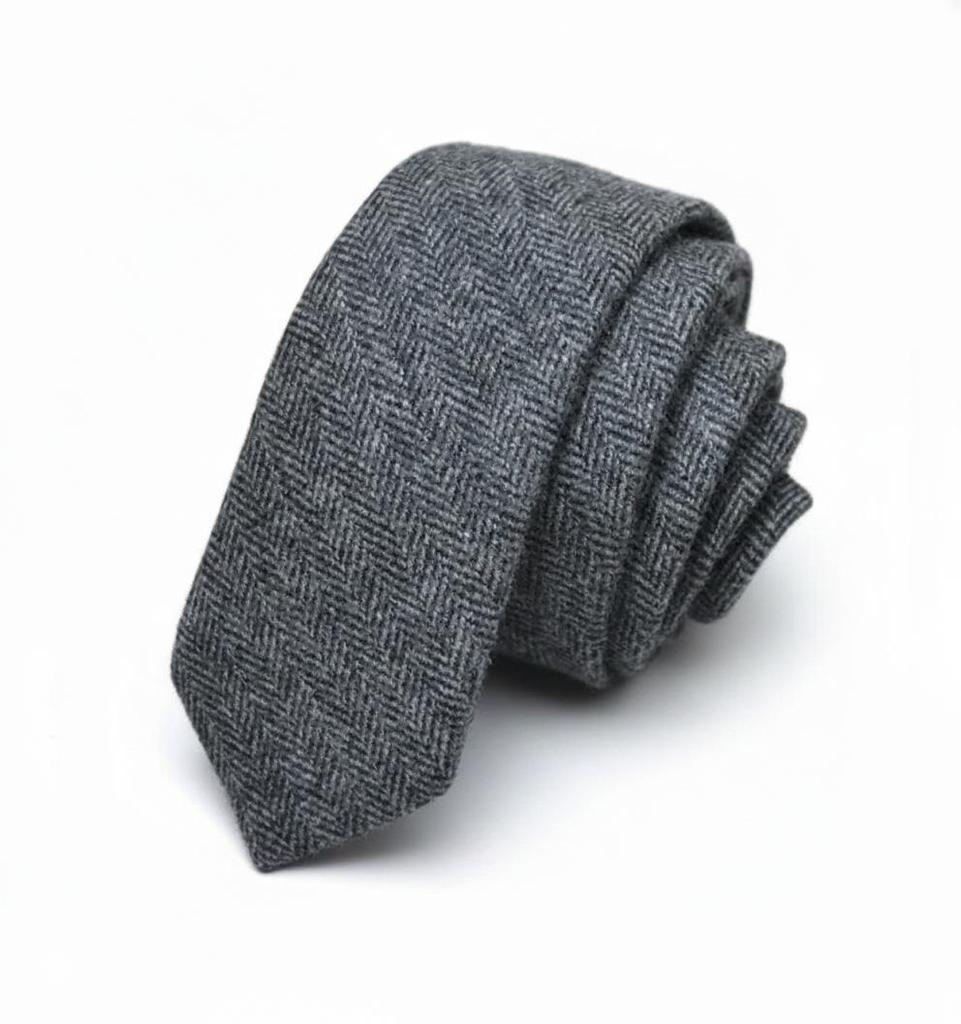 Hamilton Kilts Traditional Wool Tweed Neck Tie Scottish Tartan Plaid Herringbone Pattern 6 Cm