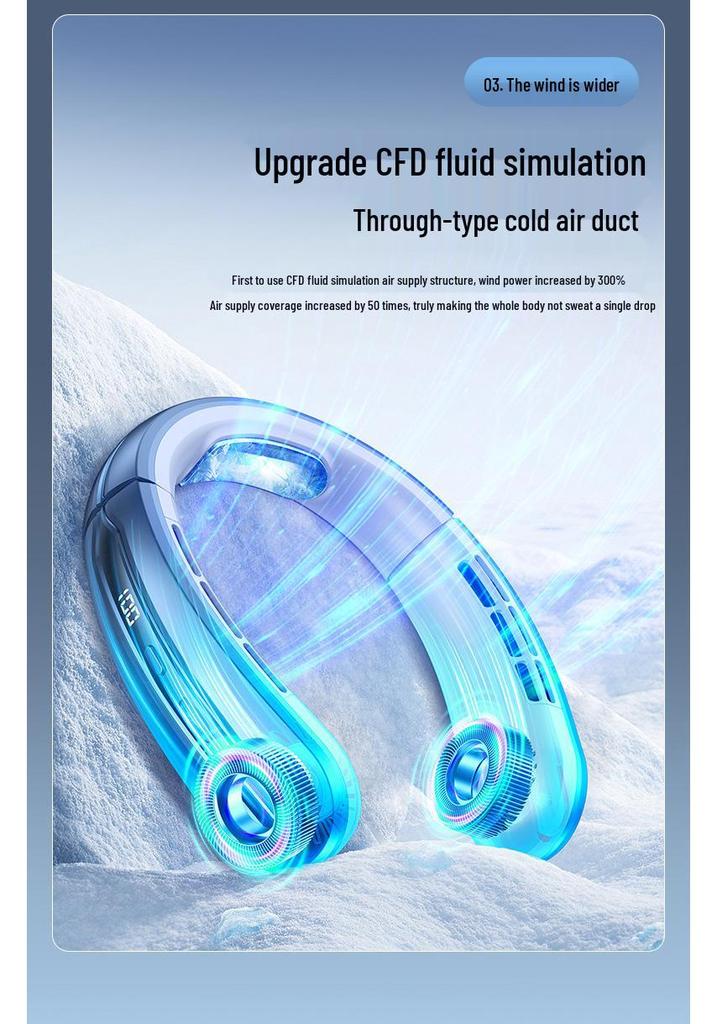 Ultra-Quiet Neck Hanging Fan with Long Battery Life and USB Charging (2026 Model)