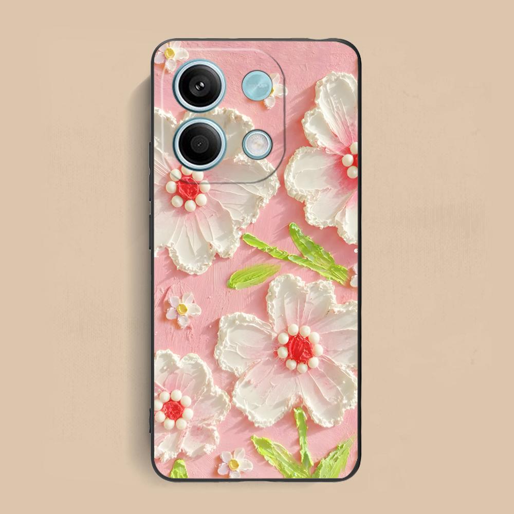 Oil Painting Flower Phone Case for Xiaomi Redmi Note 14 13 12 11 A5 3 2 1 Pro Plus 4G 5G Colour Printing Protective Cover Luxury