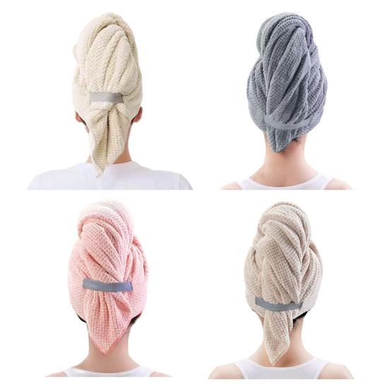 Hair Drying Towel, High-Density Coral Velvet Fabric Hair Wrap, Large Size Super Absorbent Hair Towel for Curly Hair