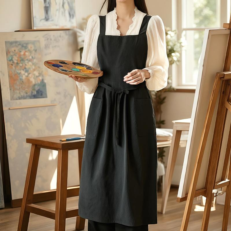

Nordic Florist Apron Cotton Gardening Coffee Shops Kitchen Aprons For Women Cooking Baking Restaurant Retro Pinafore