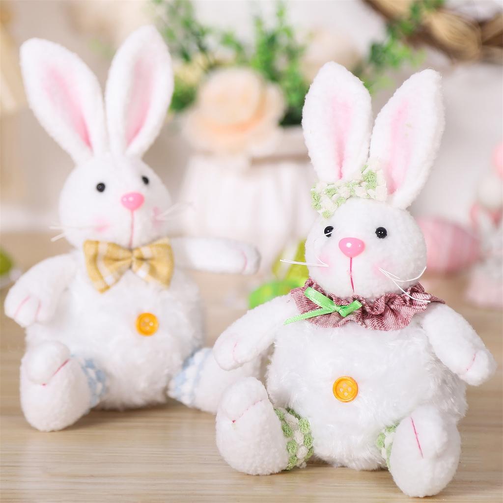Easter Decorative Plush Sitting Bunny Doll, Easter Bunny Figurine, Ornament, Pendant