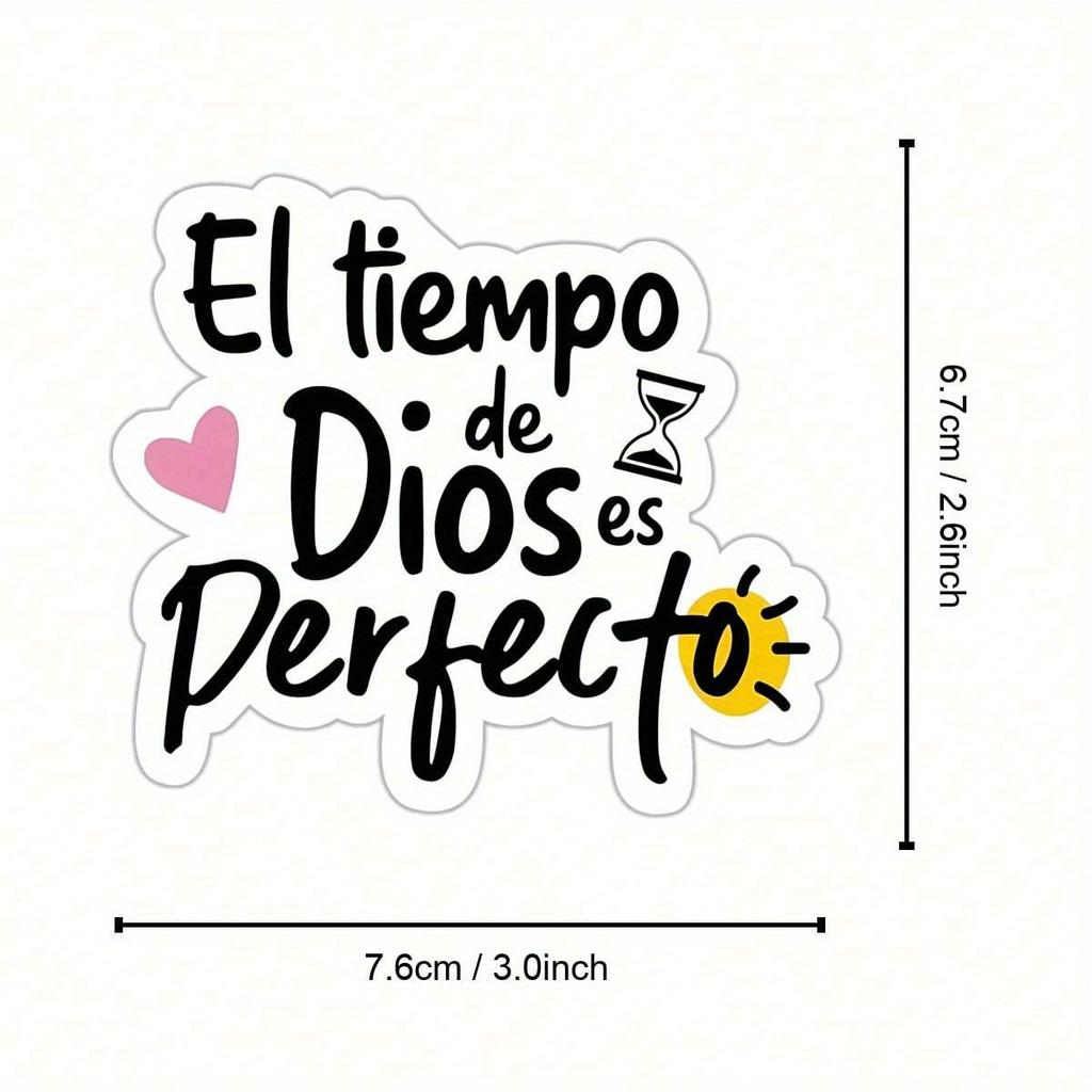1 Stück Ermutigender Inspirierender Spanischer Inspirierender Bibelvers Aufkleber, Passend für Stoßstange, Laptops, Tassen, Bibliothekstaschen, Snowboard, Skater