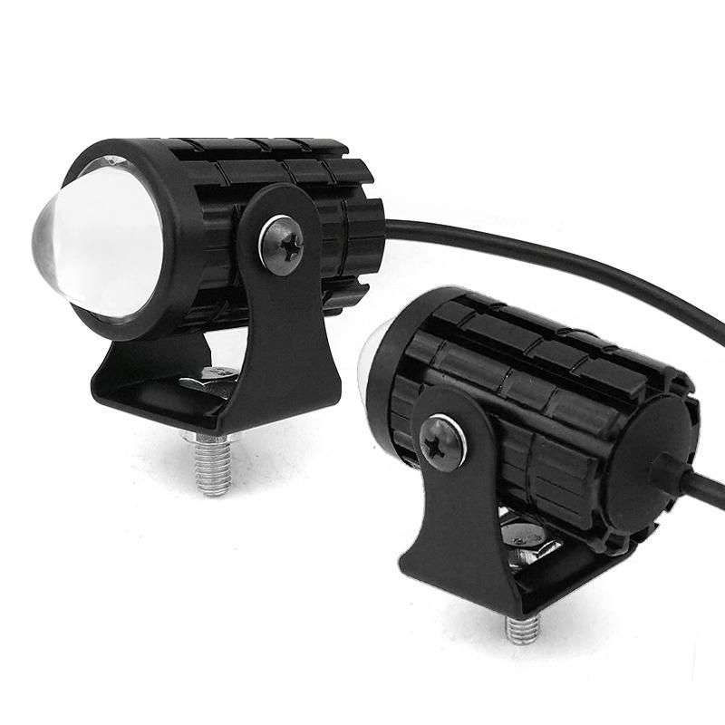 1Pc Universal Dual Color Car Driving Fog Light LED Spotlight Lamp Mini Projector Lens Auxiliary Motorcycle Headlight