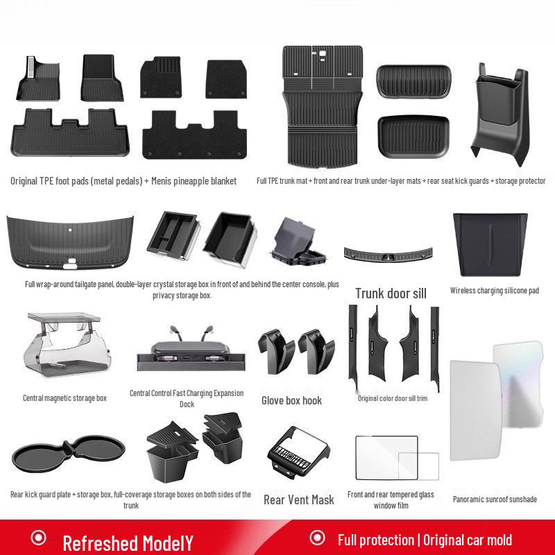 Upgraded TPE Trunk Mat Set for Tesla Model Y3 - Front & Rear Trunk, YL Interior Accessories