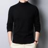 Fashion Sweatwear Mens Anti-pilling High Quality Knitted Half Turtleneck Sweater Slim Fit Long Sleeve Pullover Solid Color Trend Men Clothing