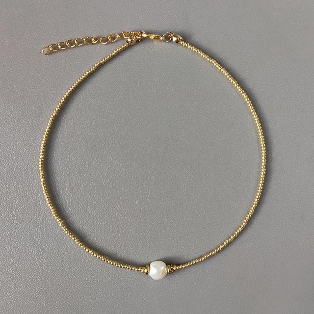 

Летний модный нежный овальный камень кулон короткое ожерелье классический универсальный медный ошейник с бусинами для мужчин и женщин натуральный жемчуг ювелирные изделия