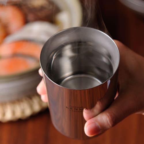 Wahei Freiz Tumbler, 320ml, for Coffee and Alcohol, by Tsubame Kenma Factory, Set of 2, Wooden Box, Stainless Steel, Double Walled, Insulates for Hot