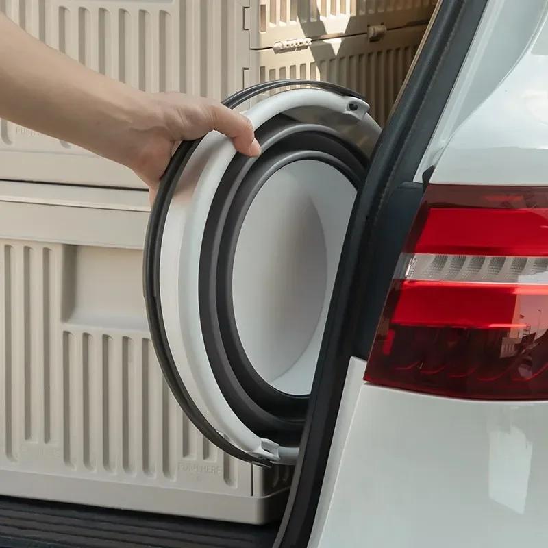 5/10/15L Faltbarer Angeleimer Haushaltsreinigung Moppeimer Tragbarer Eimer Picknick Camping im Freien Zusammenklappbar Platzsparend