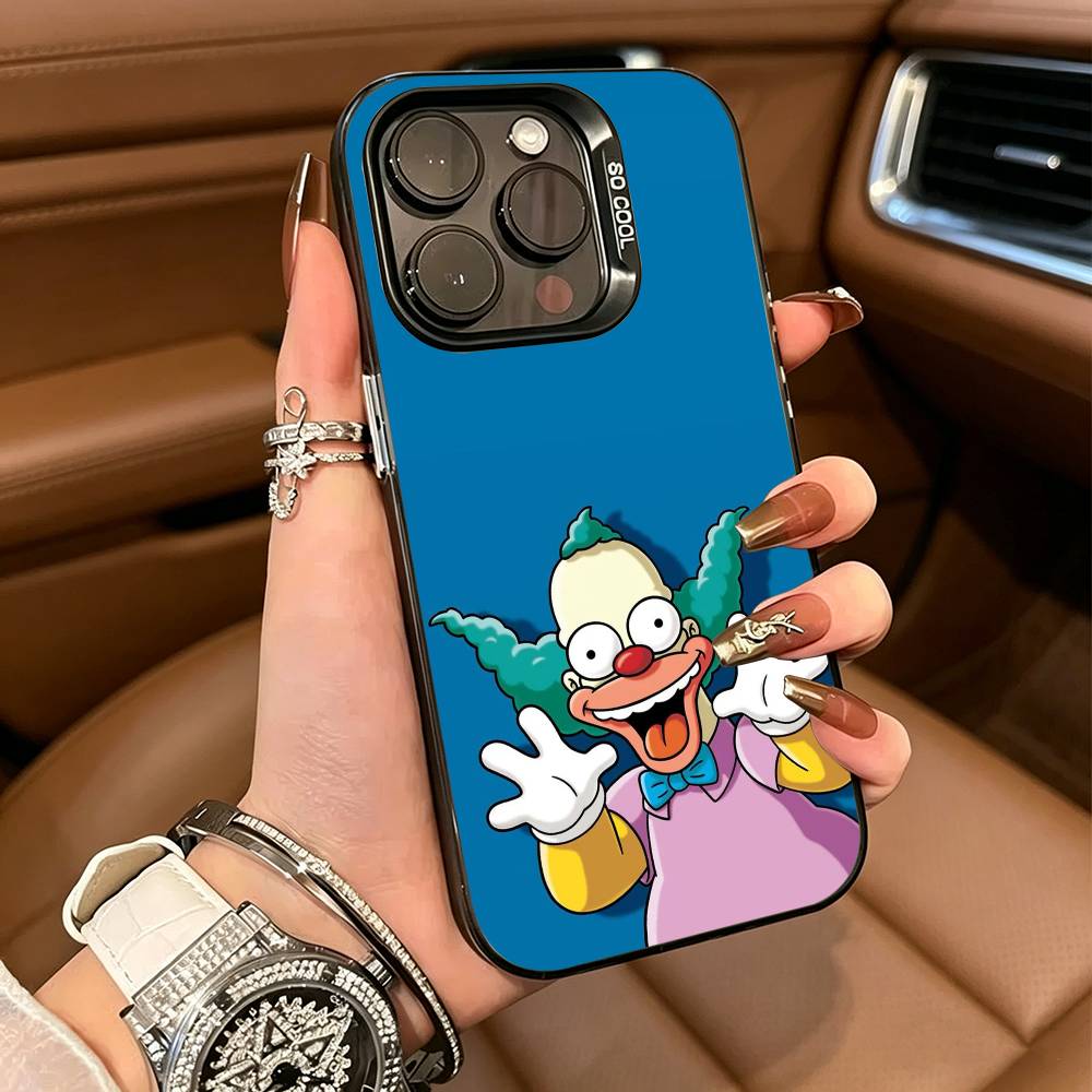 S-Simpsons C-Cartoon Phone Case For IPhone17 16 11 12 13 14 15 16 Pro Max Plus Cover Colored Silver Funda Bumber