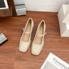 Grape mother spring new Mary Jane shoes women wear high-end thick heels single shoes one-word belt uniform high heels