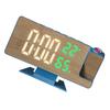 Large Display Wood Pattern LED Alarm Clock with Rotating Projectors And Temperature Humidity Display Snooze Function