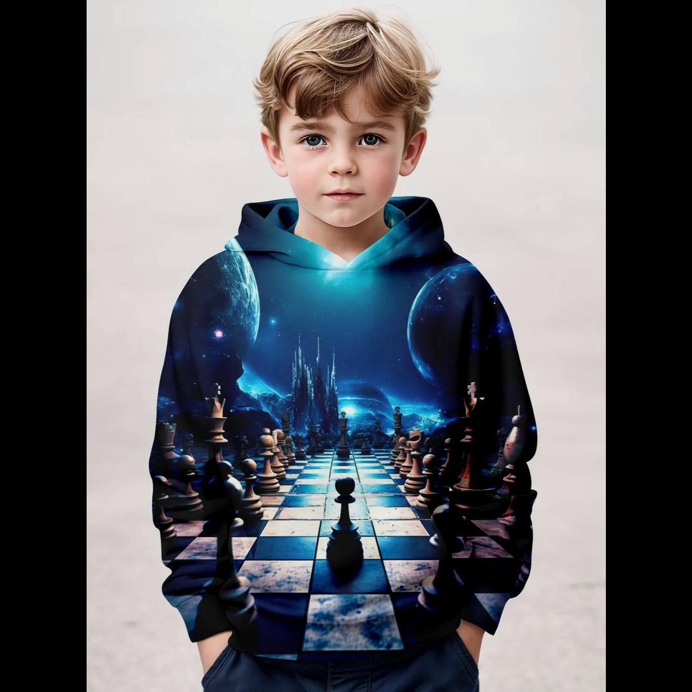 

Дитячий одяг Толстовки з довгим рукавом для хлопчиків Модний шаховий принт Одяг для дівчаток Дитячий весняно-осінній одяг Дитячий одяг Пуловер 13-14Y