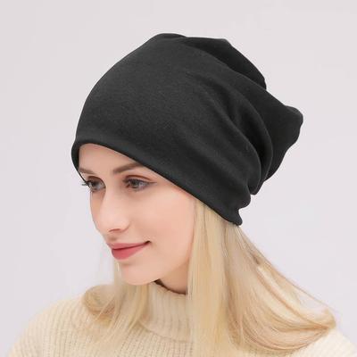 Women's Autumn Winter Pullover Sports Street Hip Hop Loose Knitted Cotton Hat EMA