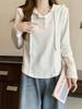 Korean Style Plus Size Hooded Cotton Long-Sleeve T-Shirt for Autumn/Winter - Fashionable Loose Fit Base Layer for Chubby Women