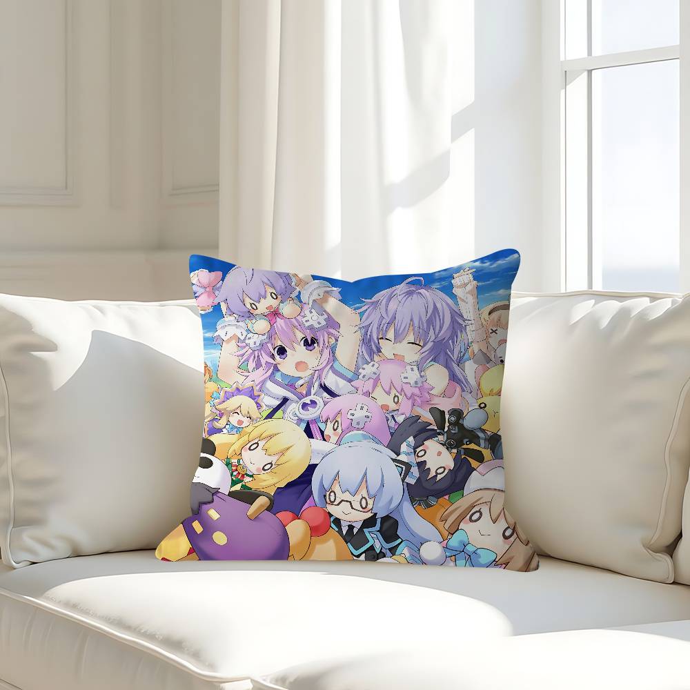 H-Hyperdimension N-Neptunia Pillow Case Removable Washable Cushion Cover – All-Season Soft Linen