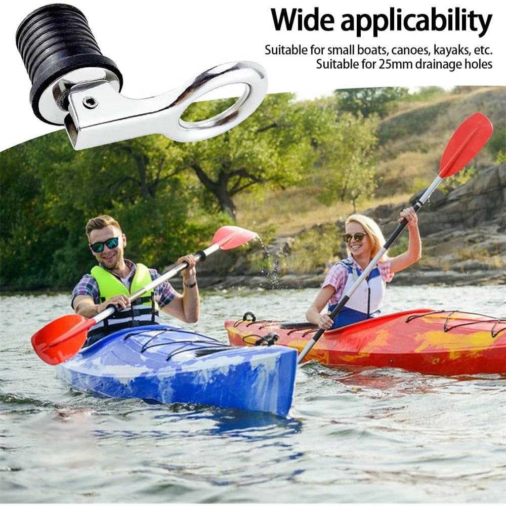 316 Stainless Steel Flip Style Drain Plug - Cam Lock Snap Tight Plug For Boat Hull, Livewell, Baitwell, Transom (Fits 1" & 1-1/4" Holes)