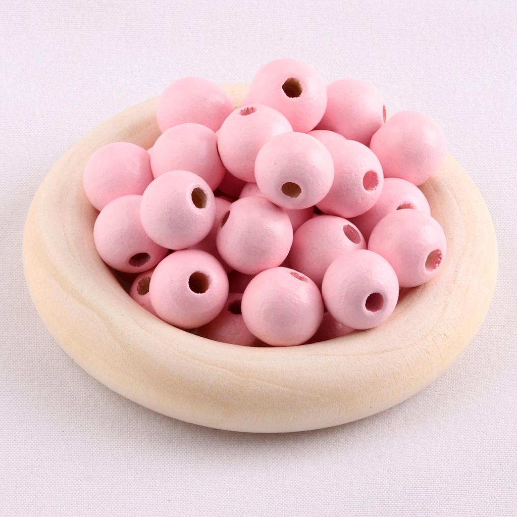 DIY Beech Wood Round Beads - Candy & Macaron Colors Jewelry Accessories