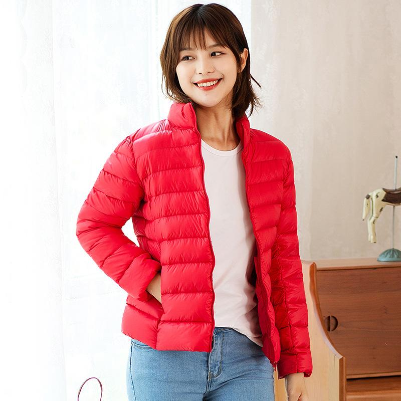 New Light and Thin Down Jacket Women's Short Hooded Stand-up Collar Light and Slim Outdoor Thin Large Size Women's Jacket