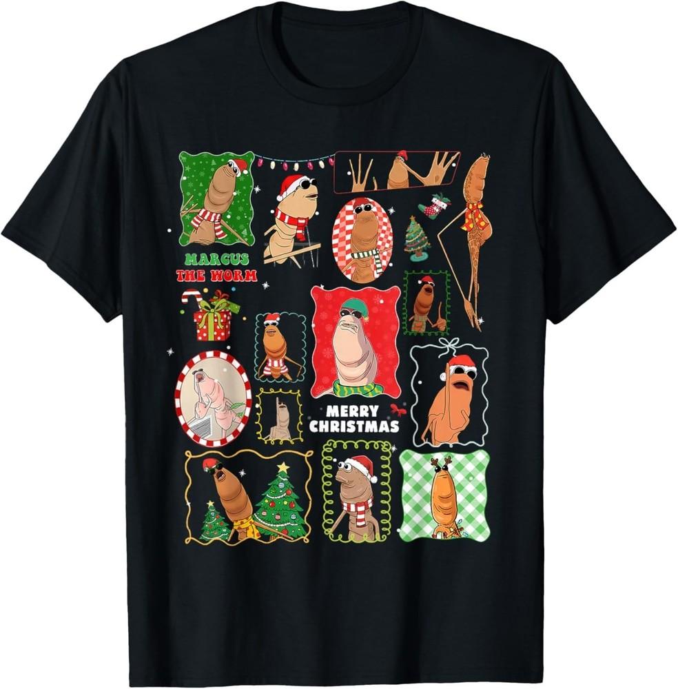 Marcus The Worm Merry Christmas I Don t Like This Rock Meme T-Shirt XL