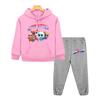 Boys Girl Hooded Sets Super Kitties Anime Hoodie Fleece Sweatshirt Cat Jacket 2pcs Pullover+pant Autumn Kids Boutique Clothes