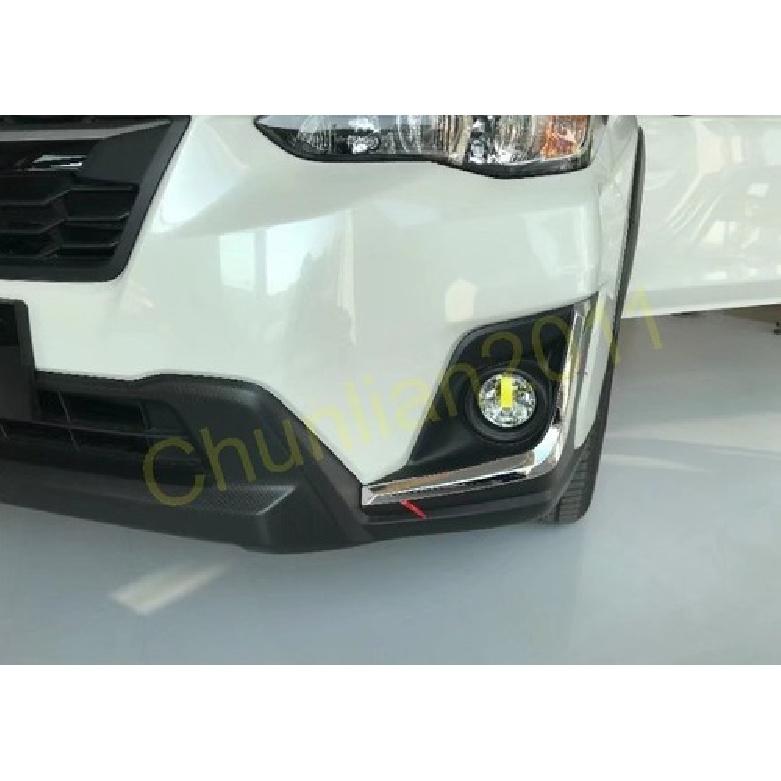 Front Fog Light Cover Eyelid Trim for 2018- Subaru XV 2PCS ABS Chrome