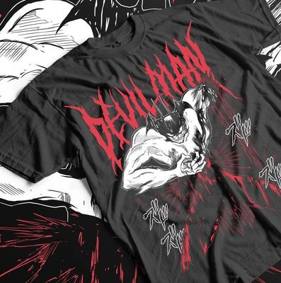 T-shirt anime Devilman Crybaby, Μπλουζάκι Manga Akira Fudo, Σετ anime manga