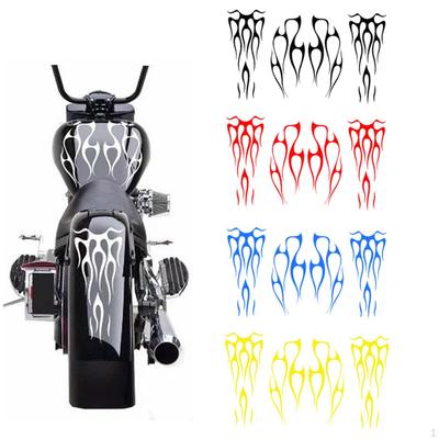 Motorcycle Tank Stickers Decor Stripe Decals Exterior Accessories Flame