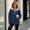 Women's Casual Half-Zip Color Hoodie for Daily Wear
