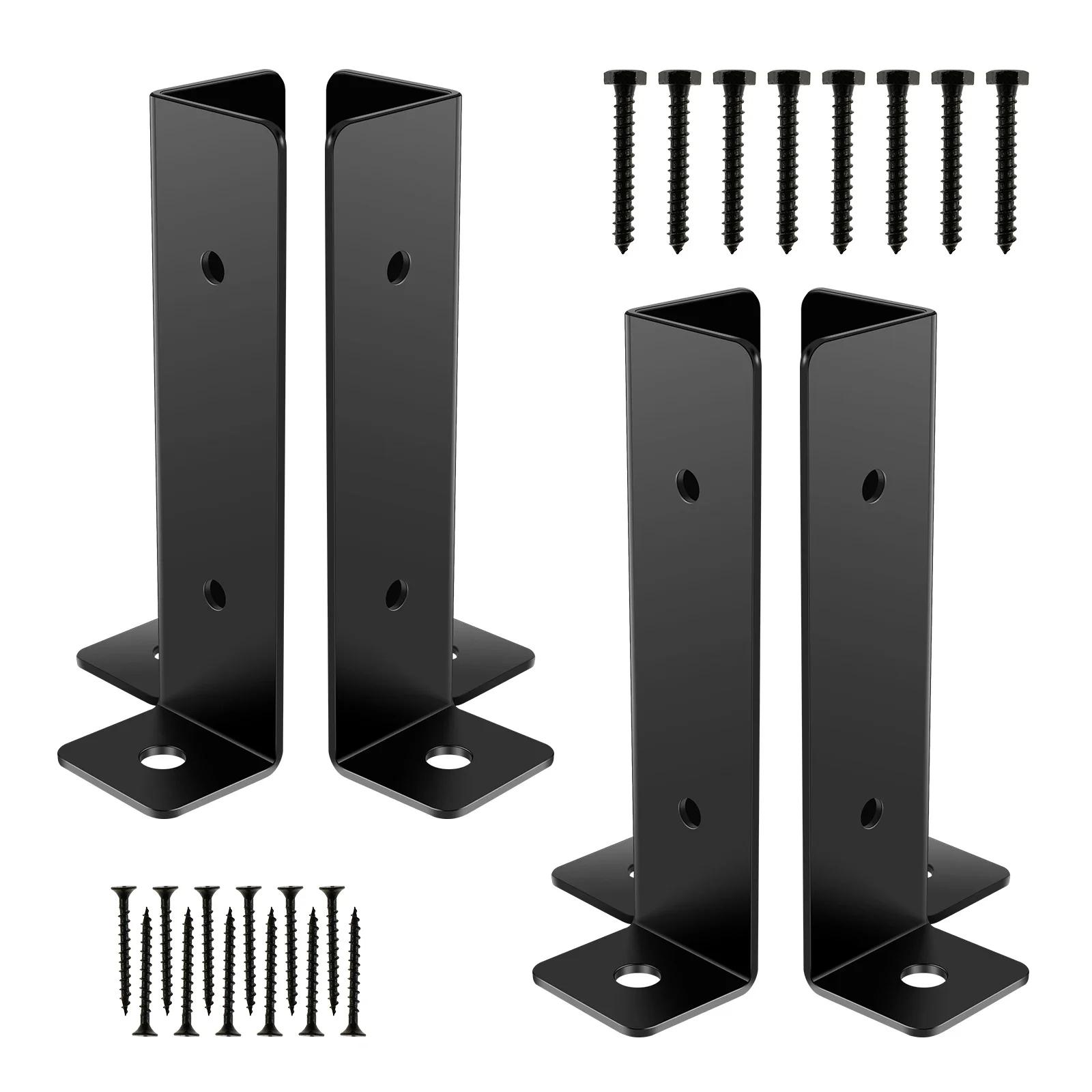 4PCS/Set Pergola Post Base Brackets Fit Different Sizes of Wooden Columns Support Base Brackets for Deck Post Anchor Railing 4PCS