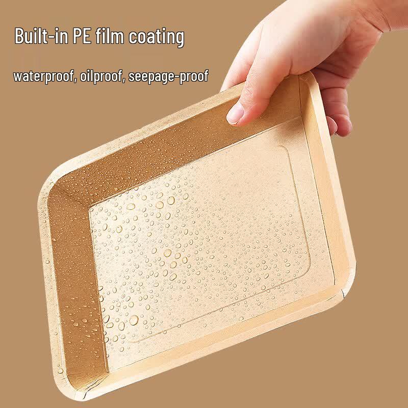 Rectangular Kraft Paper Disposable Plates