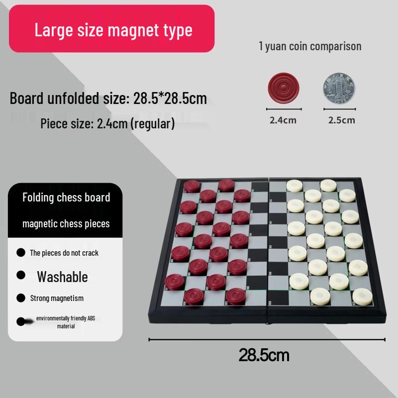 Magnetic Folding Checkers Game Set