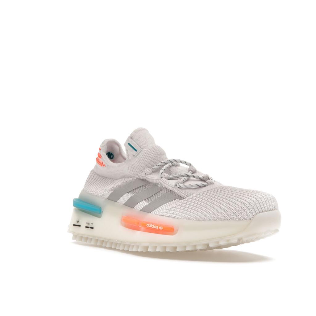 Adidas NMD_S1 White Orange Teal Unisex Sneakers Cloud-White Mgh-Solid-Grey Off-White FZ5707