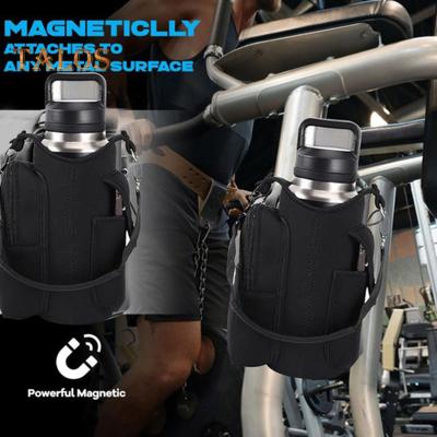 Magnetic Water Bottle Holder Crossbody Bag Waterproof Oxford Kettle Pouch for Gym Outdoor Hiking Fitness Essentials Organizer