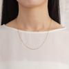 18K Gold Necklace with 50cm and Hollow Azuki Jewelry H-Clip Chain, Length, 1.9mm Width, Men's Women's Accessory, Chain,
