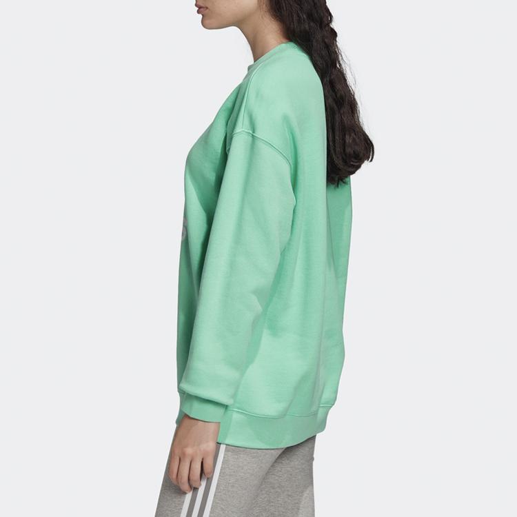 Adidas Originals Trefoil Print Crewneck Sweatshirt Women Sweatshirt Mint-Green FM3290