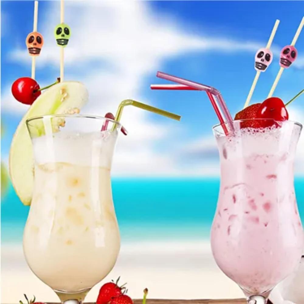 100pcs Smooth Surface Skull Bamboo Stick Natural Material Cocktail Sticks Toothpick  Thanksgiving