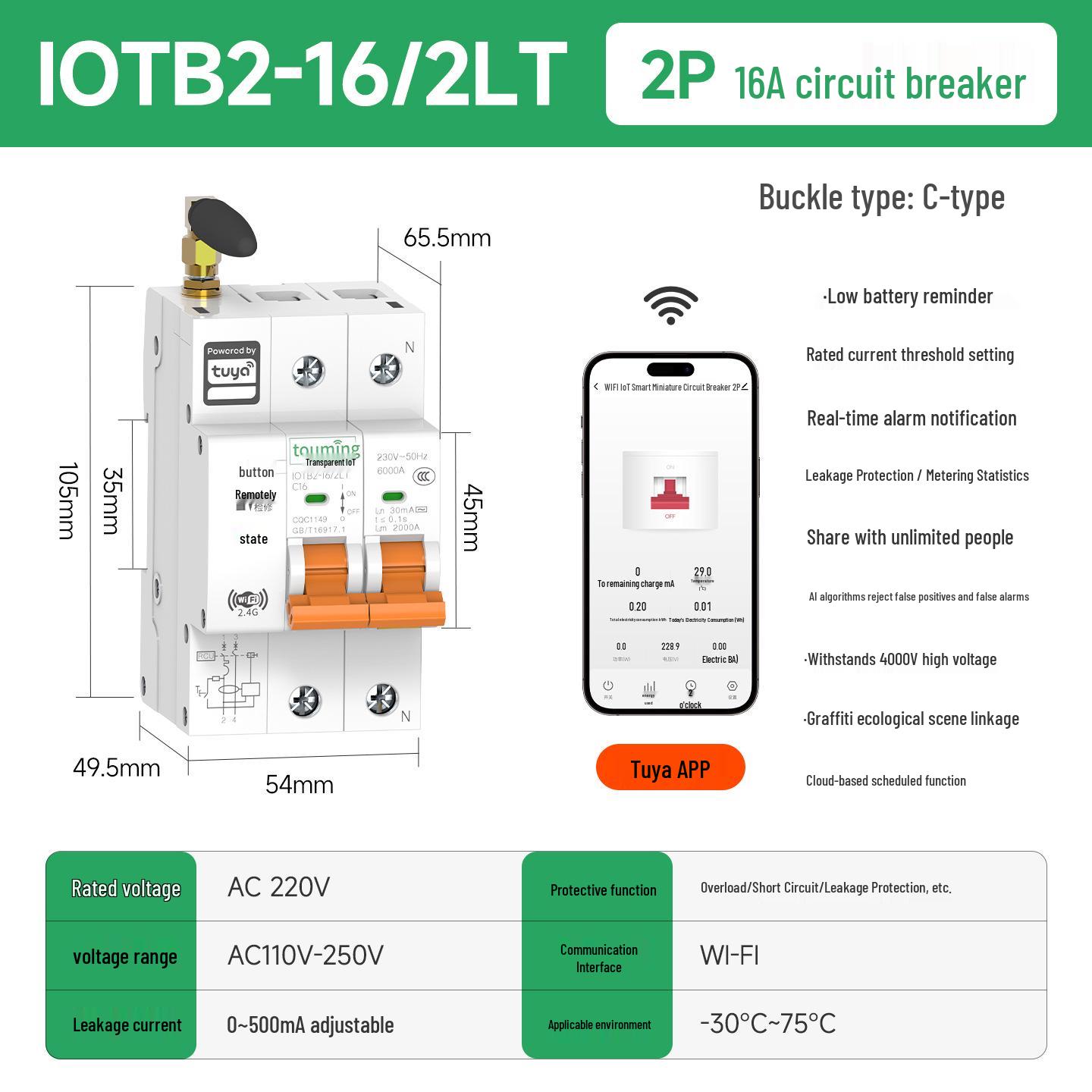 Cross-border Graffiti Smart Wi-Fi Timer Switch with Leakage Protection and Mobile Remote Control