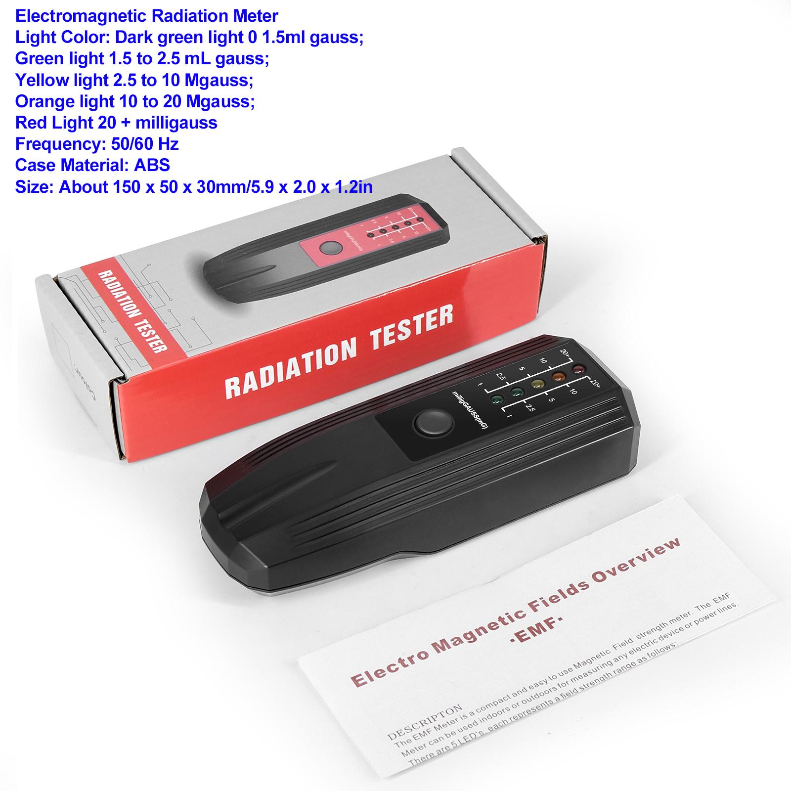 

Electromagnetic Radiation Detector Backlit Color Screen EMF Meter Electric Field Magnetic Field RF Radiation Tester Sound Alarm