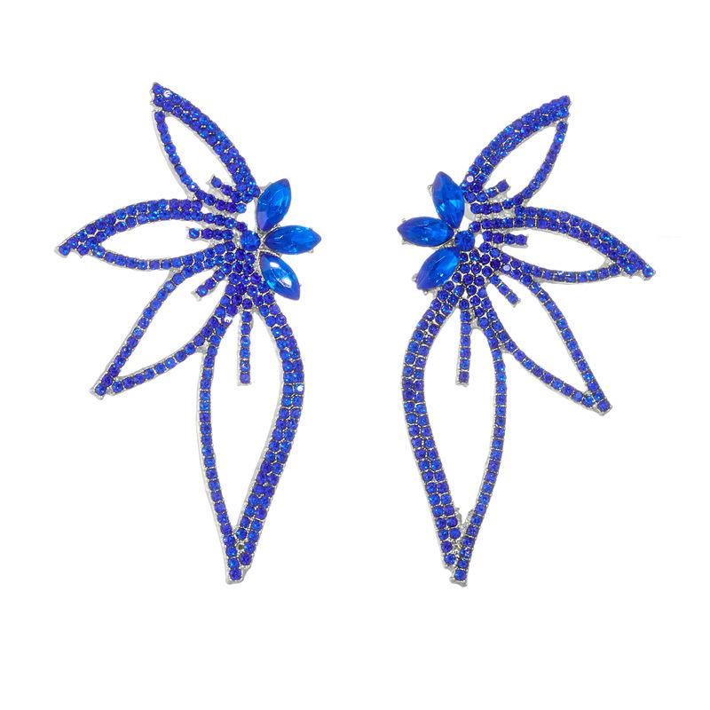 New Personality Exaggeration Full of Zircon Big Butterfly Wings Stud Earrings for Women Luxury Charm Party Jewelry Accessories