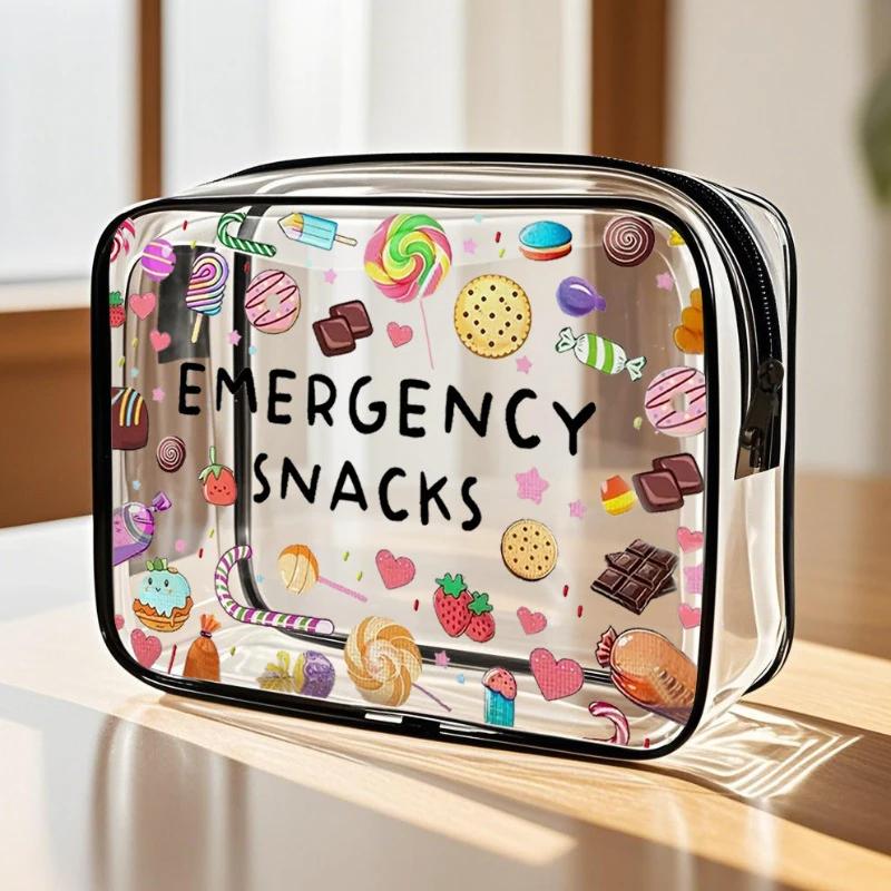 Transparent Casual Handbag for Men & Women - Foldable Lightweight Travel Toiletry Organizer with Zipper Closure & Carry Handle