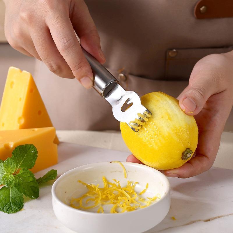 Lemon Citrus Zester Tool Cheese Grater Multipurpose Grooved Channel Knife scraper,Stainless Steel Blade
