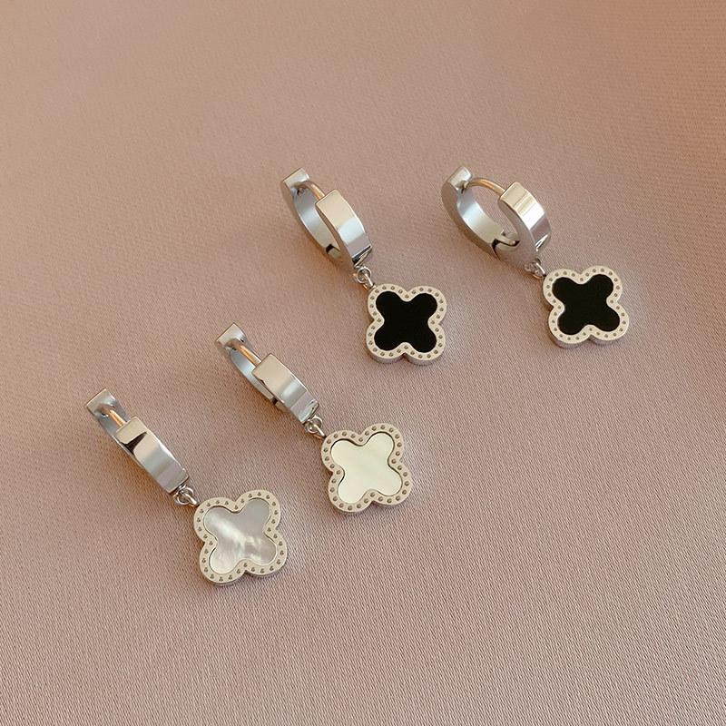 Ohrringe aus Titanstahl, klassisch, schlicht, Tempera