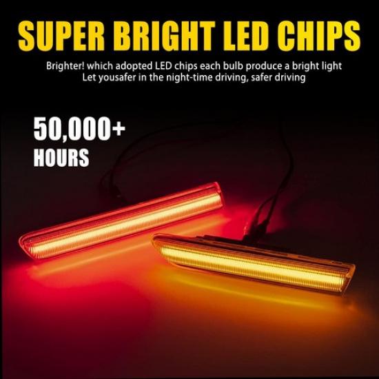 4X For 2004-2008 Acura TL Front & Rear Side Marker Lights Clear Lens Amber Red A