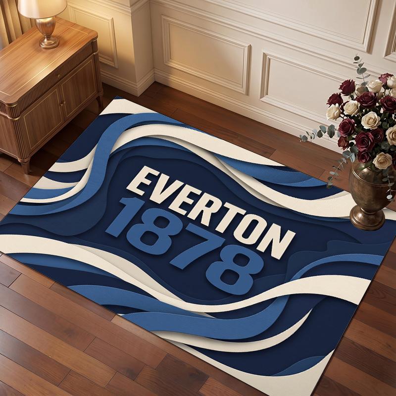 Tappeto in Velluto di Cristallo con Stampa Calcio Everton, Comodo Assorbente d'Acqua Antiscivolo Tappeto per Pavimenti Interni
