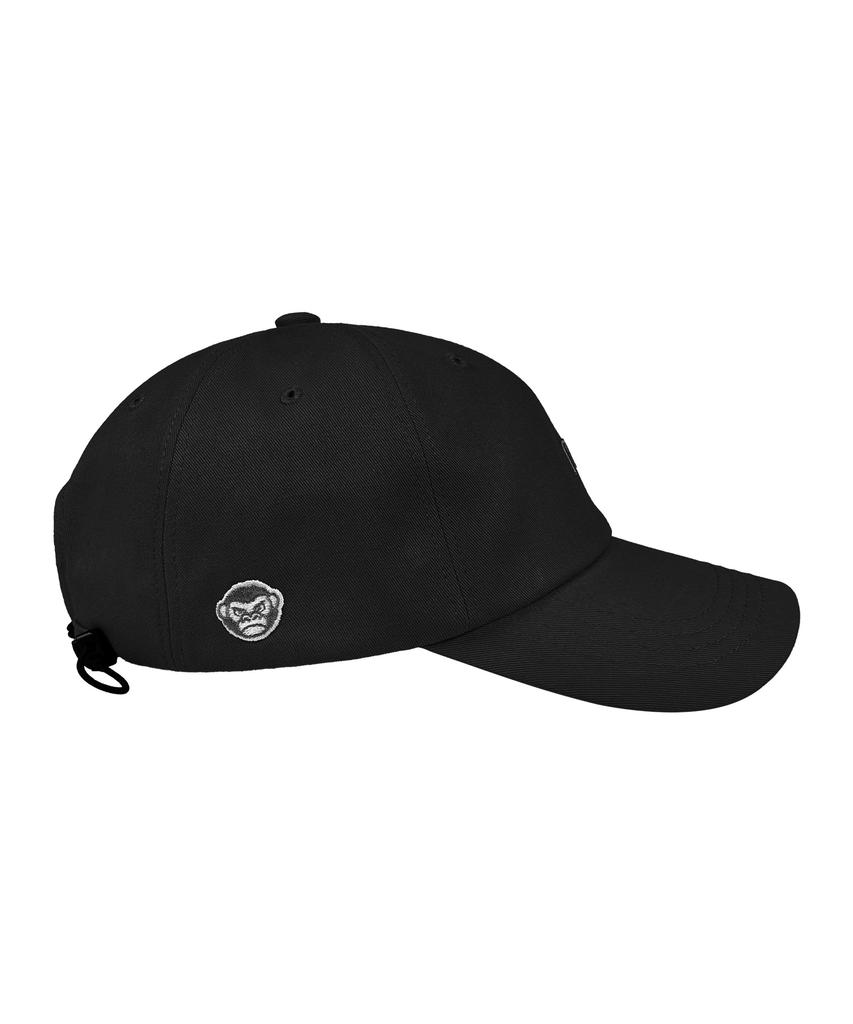 Nyuteib Silver Back String Oversized Ball Cap - Black