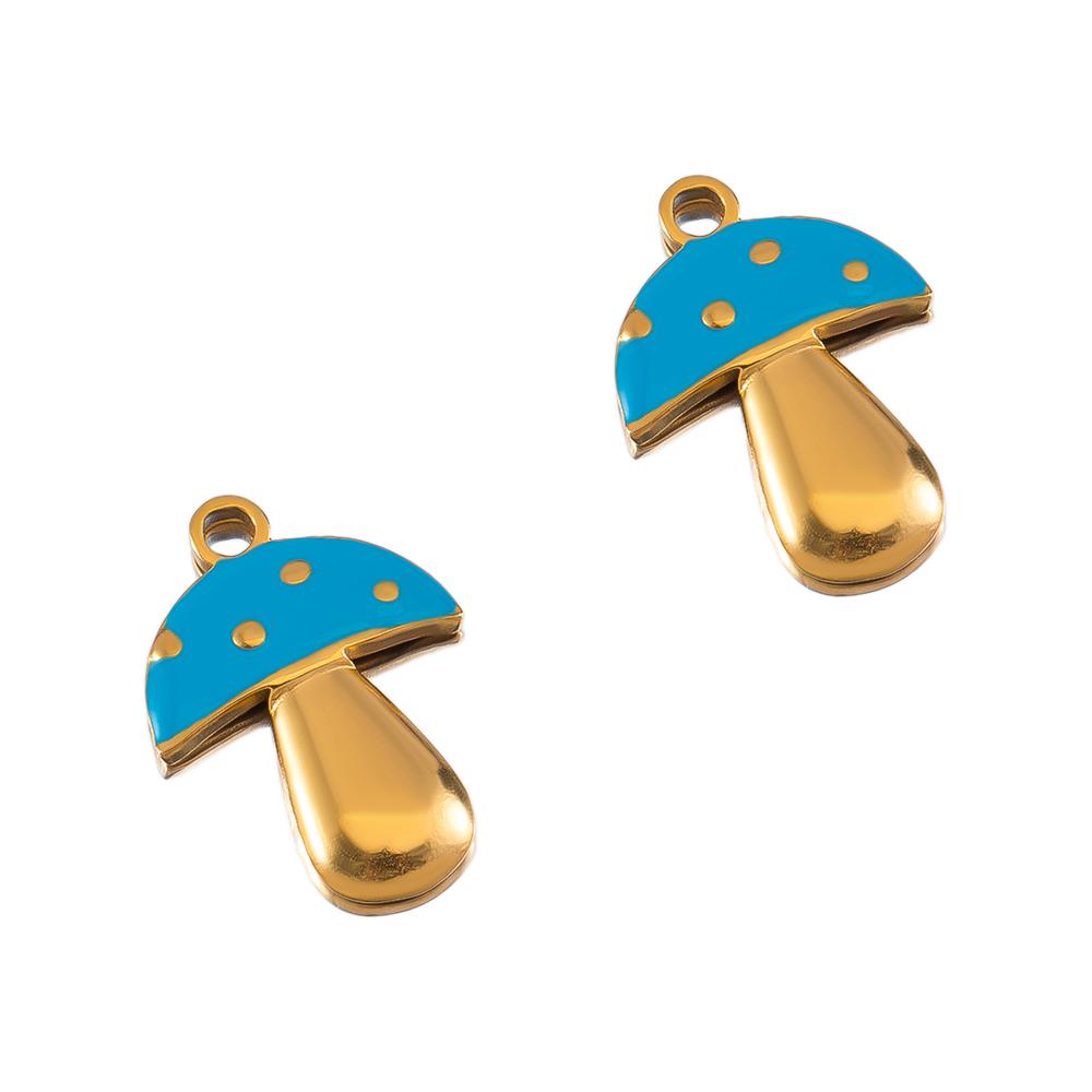 2pcs Stainless Steel Blue Enamel Marine Anklet Charms Bohemia Pendant Base for DIY Earrings Necklaces Vacation Jewelry Findings