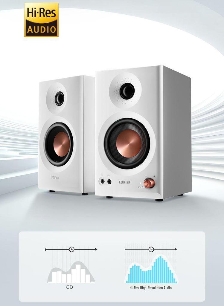 Edifier MR3BT Gold Label Bluetooth V5.4 Desktop Speakers, Adjustable High/Low Bass