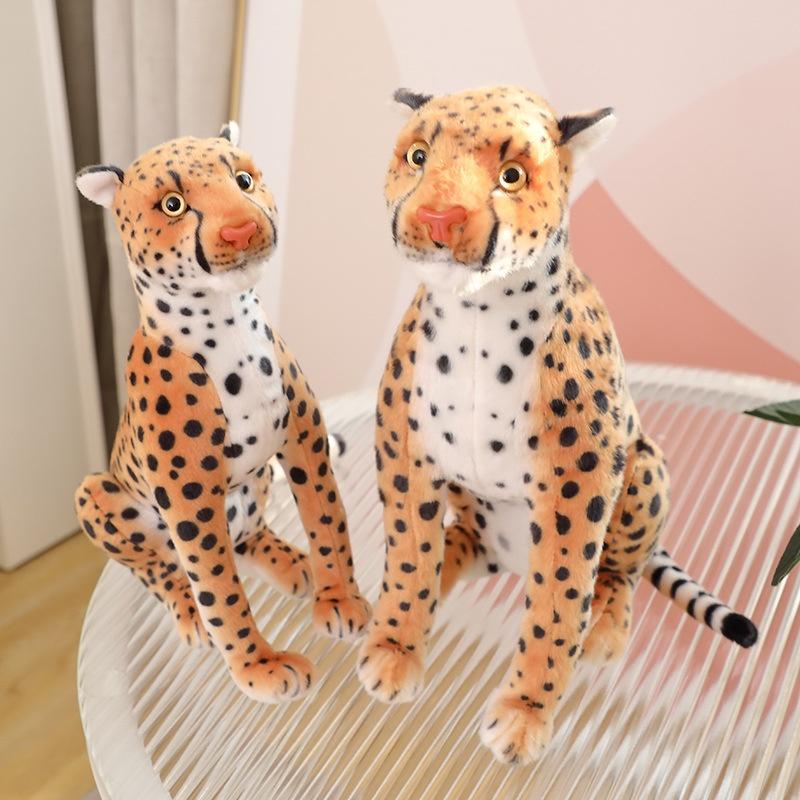 Realistic Leopard Plush Toy Soft Stuffed Cheetah Doll For Kids And Collectors